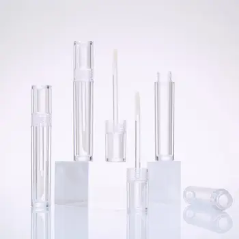 5vnt Makiažo įrankiai Lipgloss vamzdelis Mini apvalūs plastikiniai mėginių buteliukai Tušti skaidrūs kosmetikos indai Kelionė