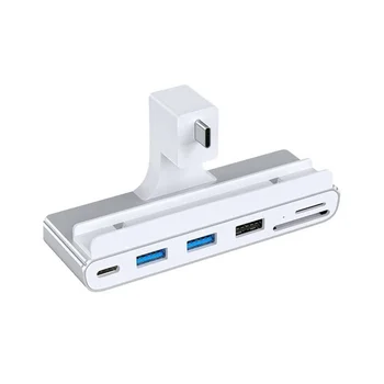 6 in 1 Type-C USB C Hub TF SD kortelių skaitytuvas IMac iPad šakotuvo prijungimo stotis USB C nešiojamiesiems kompiuteriams palaiko SD TF