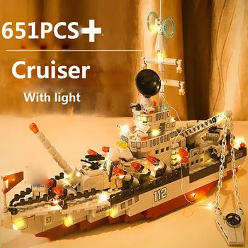 651PCS+Kreiseris Karinis statybinis blokas Jūrų laivų patrulių naikintuvas Navigacinių įrankių modelis Brick Su pasidaryk pats suderinami žaislai berniukui
