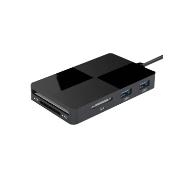 8-in-1 USB C šakotuvas USB 3.0 kelių kortelių skaitytuvas CF/SD/TF/XD/MS atminties kortelės adapteris, skirtas 