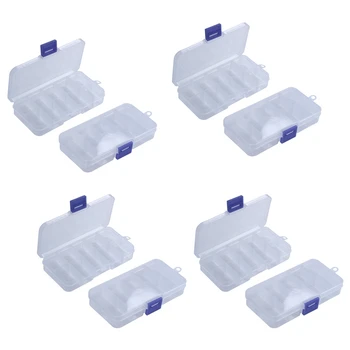8Pcs 10 lizdų nešiojami plastikiniai rezistoriai Elektroninio komponentinio dėklo dėžutė
