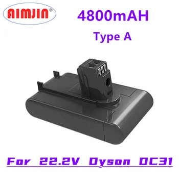 (A tipas) 22.2V 4800mAh Ličio jonų vakuuminė baterija Dyson DC35 DC45 DC31 DC34 DC44 DC31 Animal DC35 Animal 917083-01 L50