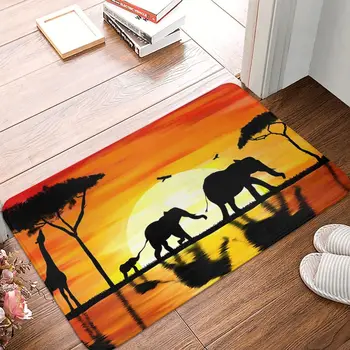 afrikietiškos vonios kilimėlis Safari saulėlydžio durų kilimėlis virtuvės kilimas įėjimo durų kilimėlis Namų dekoravimas