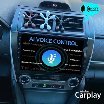 AI Voice Car Radio GPS for Toyota Camry 7 XV 50 55 2012 - 2014 Android 12 Multimedia Video grotuvas CarPlay stereo Head Unit
