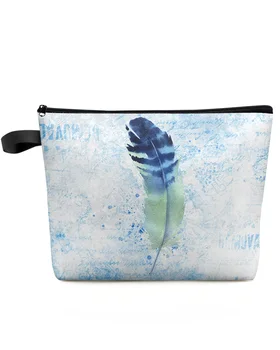 Akvarelės meno plunksna Vintažinis kelioninis kosmetikos krepšys Nešiojamos moterys Didelės talpos užtrauktukas Makiažas Organizatoriaus laikymo sankaba