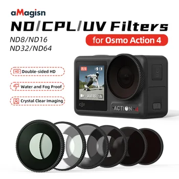 aMagisn Vandeniui atsparus CPL UV ND8 ND16 ND32 ND64 filtro apsauginis filtro objektyvas Sportinės kameros priedas, skirtas DJI Osmo Action 4 Action4