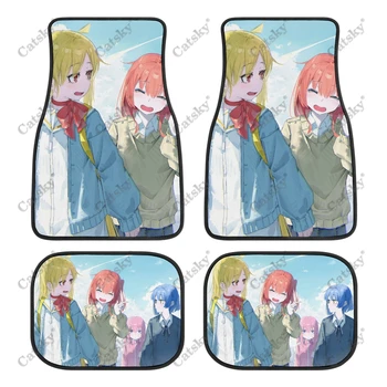 Anime Bocchi the Rock Custom Car Accesssories Floor Mats 4-Parts Full Set All Weather Car Front & Rear Floor Mat Fit for SUV