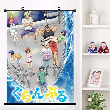 Anime Grand Blue Iori Kitahara Chisa Kotegawa Wall Scroll Freska Plakatas Siena Pakabinamas plakatas Namų dekoro kolekcija Meno dovanos