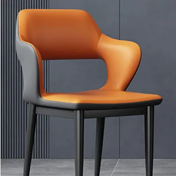 Atpalaiduojanti moderni valgomojo kėdė Elegantiška paprasta oranžinė virtuvė Mobili valgomojo kėdė Dizainerio poilsio kambarys Cadeiras de Jantar baldai