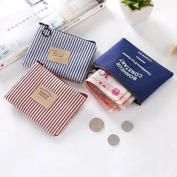 Audinio geometrijos monetų piniginė maža šviežia medvilnė lininė maža piniginė monetų krepšys paprastas madingų kortelių krepšys raktų krepšys laikymo krepšys
