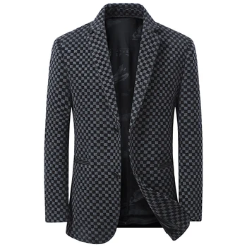 Aukštos kokybės Blazer Vyriškas britiškas stilius Advanced Simple Business Casual Fashion Elegant Work Party Gentleman Loose Suit Jacket
