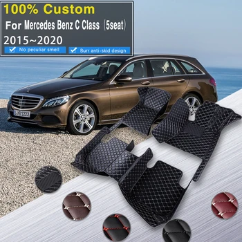 Automobiliniai grindų kilimėliai Mercedes Benz C klasės universalui W205 2015 ~ 2020 Apsaugos nuo purvo pagalvėlės sumažina trintį Automobilių kilimai Automobilių priedai