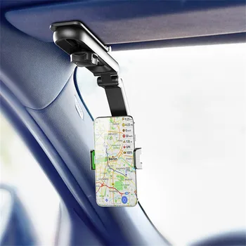 automobilinis telefono laikiklis 360° rotuojamas palaikymas Mobiliojo telefono laikiklis automobilio GPS DVR skydelis Saulės skydelis Galinio vaizdo veidrodėlis Daugiafunkcinis laikiklis Automatinis