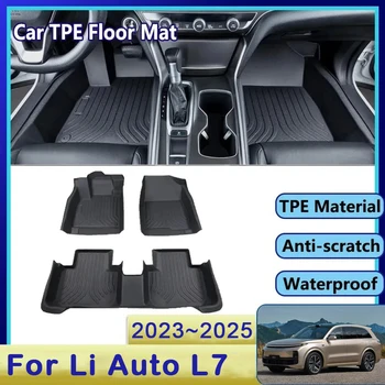 Automobilio grindų kilimėlis Li Auto L7 Lixiang L7 2023 2024 2025 Vandeniui atsparus purvo kilimas TPE pėdų padas Pilnas kilimas Tappeto priedai