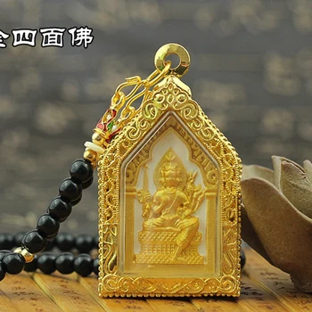 Azija Tailandas keturi veidai Budos figūra atneša laimę SĖKMĖS SAUGUS Efektyvi apsauga šventykla Budos kortelė Pakabuko amuletas
