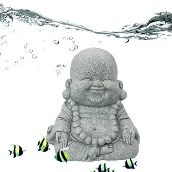 Azijos žuvų bako dekoracijos Žuvų bakas Azijos dekoracijos Zen statula Drakonas Vėžlys Vienuolis Kirinas Forma Žalios smiltainio figūrėlės