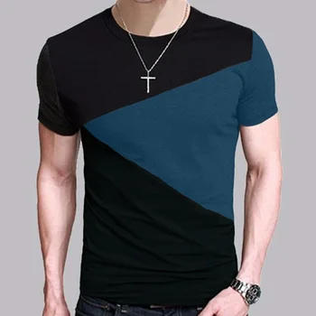 B8533 Ekipažo marškinėliai su kaklu Vyriški marškinėliai trumpomis rankovėmis Laisvalaikio marškinėliai Tee Tops Trumpi marškiniai Dydis M-5XL