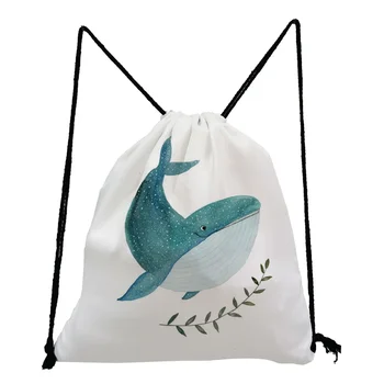 Banginių mergaitės spausdinimas Užtrauktukų krepšiai Mokyklinė kuprinė Vyrai Moterys Unisex Pečių krepšys Kasdien Naudingi batai Krepšys Didelės talpos laisvalaikio krepšys