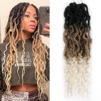 Belle Show Synthetic Goddess Faux Locs With Curly Ends Croner Hair Soft Locs Dreadlocks Crochet Braiding Hair Extensions