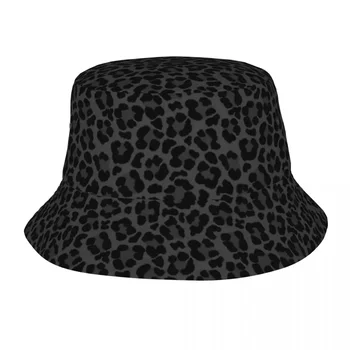 Black Leopard Print Bucket Hats Panama For Man Woman Bob Hats Outdoor Fashion Fisherman Hats For Summer Fishing Unisex Kepurės