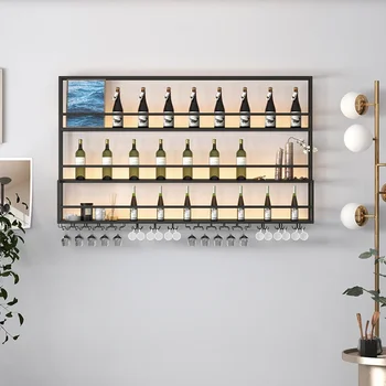 Black Metal Alkoholinių gėrimų spintos Sandėliavimo ekranas Modernus alus Vyno lentynos Namai Komercinė svetainė Botellero Vino Baro baldai