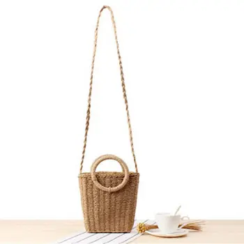 britiško stiliaus nauja nosinė slysta dvejopo naudojimo austas krepšys atostogų paplūdimio šiaudų krepšys retro mados moteriškas krepšys