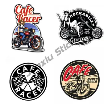 CAFE RACER Vinyl Decal Clubman Bars lipdukas SPADE Senovinis motociklas Decals Triumph Engine Dujų bako lipdukai