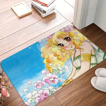 Candy Candy Anime Vonios kilimėlis Mėlynos gėlės Durų kilimėlis Virtuvės kilimas Lauko kilimas Namų dekoras