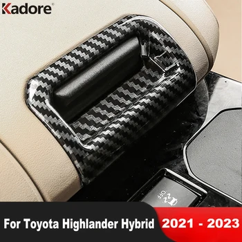 Car Center Porankių dėžės rankenos skydelio dangtelio apdaila Toyota Highlander Hybrid 2021 2022 2023 Anglies pluošto interjero aksesuarai