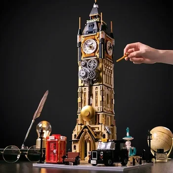 Creative Steampunk London Big Ben Building Bricks Clock Tower World Famous Architectures Block Model Toys Collection For Gifts