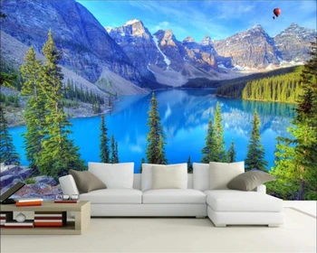 Custom 3d tapetai sniegas kalnų ežero peizažas TV fonas siena svetainė miegamasis restorano tapetai papel de parede обои