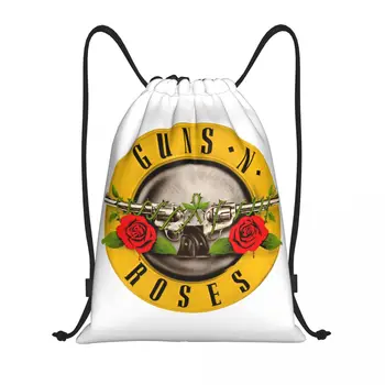 Custom Guns N Roses logotipo užtraukiamas krepšys treniruotėms Jogos kuprinės Vyrai Moterys Heavy Metal Sports Gym Sackpack