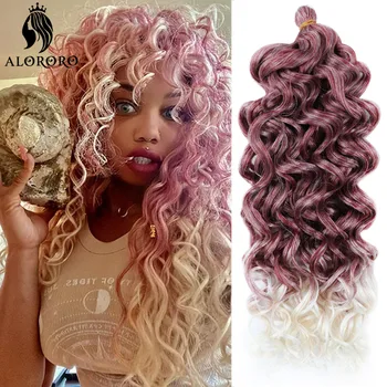 Deep Wave Crochet Twist Long Synthetic Hair for Black Women Water Wave Ombre Braiding Hair Extensions High Temperature