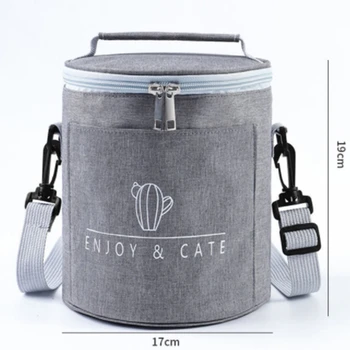 Didelės talpos nešiojamas pietų krepšys Šviežiai laikomas sutirštintas pietų dėžutės maišelis Apvalios statinės aliuminio folijos izoliaciniai maišeliai Nauji
