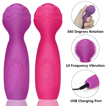 Dildo vibratorius Moteriškas masturbatorius Mini AV Stick sekso žaislas moterims G taško masažas 10 dažnių makšties klitorio stimuliatorius