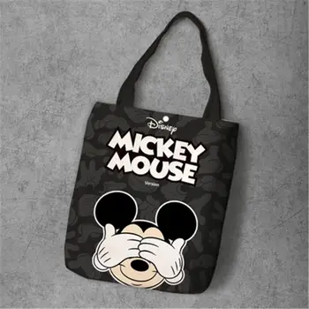 Disney animacinis filmas Minnie moterų rankinės panelės pirkinių krepšys Mickey Mouse drobinis krepšys pečių krepšys skersiniai krepšiai moterims