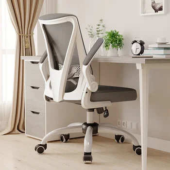 Dizainerio biuro kėdės pagalvė Balta atlošo atrama Patogi net biuro kėdė Šiaurės šalių ergonomiška aukšta nugara Silla Escritorio baldai