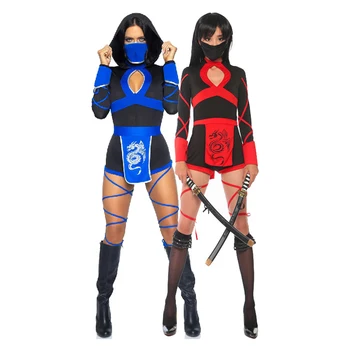 Dragon Ninja kostiumas moterims Užmaskuoti seksualią suaugusiųjų Cosplay anime Helovino žaidimo figūrėlę Ninja Samurai Kendo pėdkelnės suknelė Fantasia
