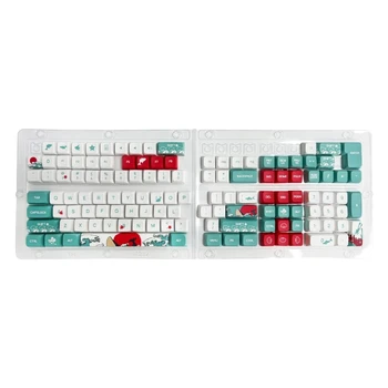 Dropship 125 Keys Keycaps Smooth and Oil-Proof PBT Heat Sublimation Coral Sea Keycap