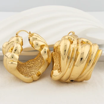 Drąsūs auskarai moterims Vario aukso spalva Geometrinė ausis Vandens lašas Auskarai Kasdienė apranga Vakarėlis Banketai Vestuviniai papuošalai Aksesuarai