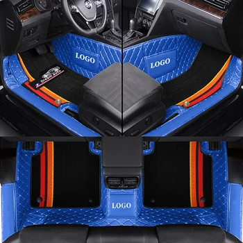 Dvigubi automobiliniai grindų kilimėliai MERCEDES Benz GLC klasės 2016-2022 m. odinis šenilo automobilių kilimėlis Full Set Interior Custom Logo Carpet