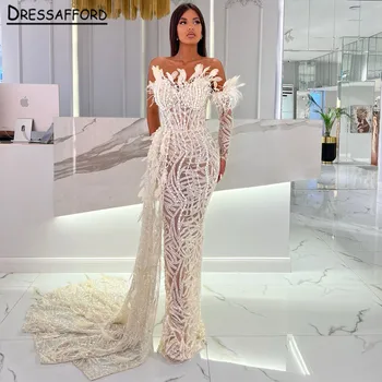 Elegantiška Dubajaus vieno peties vakarinė suknelė moterims 2023 m. Turkio spalvos prabangios karoliukais puoštos ilgos oficialios vestuvinės vakarėlio suknelės