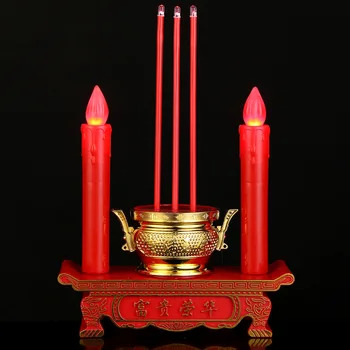 Elektrinis Tailando smilkalų degiklis, kinų Naujųjų metų apšvietimo dekoras, auksinio žodžio budistų altoriaus lempa, šilta balta naktinė lempa, 5in 1