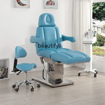 Elektrinė grožio lova Grožio salonas Speciali automatinė mikro-visa kėdė Daugiafunkcinė tatuiruočių siuvinėjimo lova