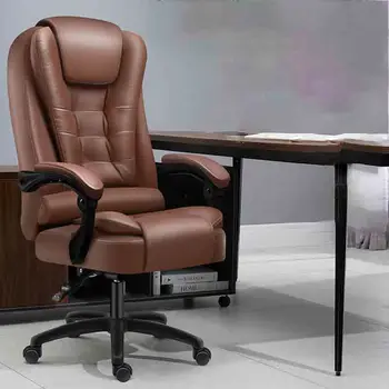 Ergonomiškos odinės biuro kėdės Metalo dizainas Veikiančios mobilios kėdės Foteliai Stovintys Cadeira Para Computador Namų baldai