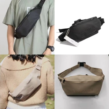 ESSENTIALS Crossbody Waist Bag Men Women Casual PU Leather Waterproof Chest Pack Travel Fanny Banana Bags Street Trend Belt Bag
