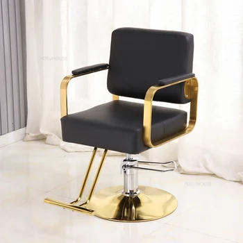 Europos lengvos prabangios kirpyklos kėdės Patogi grožio kėdė Kirpykla Profesionali kirpėjo kėdė Aukštos klasės atlošo keltuvas Foteliai