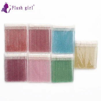 Flash girl Crystal stick Solid Lip Brush Set 4 Bags/Lot Cotton Swab Mascara Wands Lash Lipstick Cleaning Eyebles Brush