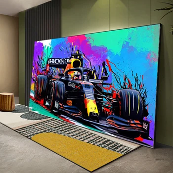Formula One Graffiti Sienų meno plakatas Modern Pop F1 drobės dažai Svetainė Miegamasis Namų dekoras Freska Paveikslėlis Spausdinti Meno kūriniai Dovanos