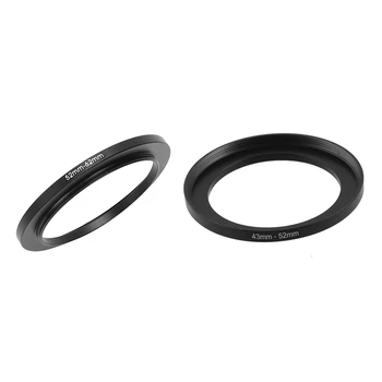 Fotoaparato taisymas Nuo 43 mm iki 52 mm metalinio pakopinio pakėlimo filtro žiedo adapteris & 52 mm 52 mm nuo 52 mm iki 62 mm juodas žingsnio aukštyn žiedo adapteris